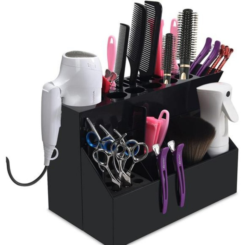 Hairdressing Tool Holder, Large Storage Box, Wear Resistant Washable  - Black
